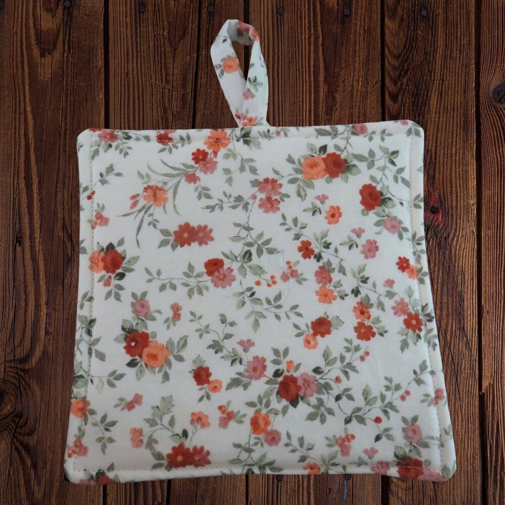 Handmade Potholder,  Small Flowers